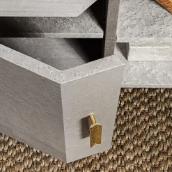 Comodino in acero ed eucalipto*Provasi Outlet