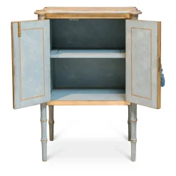 Comodino in bambù Lombardia Gold-Leaf con farfalle*Porte Italia Online