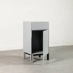 Comodino in legno laccato grigio e nero opaco*Paolo Pallucco Clearance