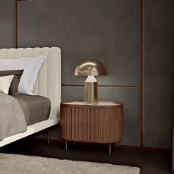 Comodino in noce canalizzato Opale*Bamax Outlet