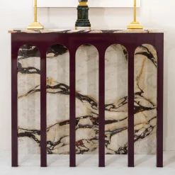 CONSOLE AD ARCO IN MARMO BRECCIA ONICIATA*CG Capelletti Outlet