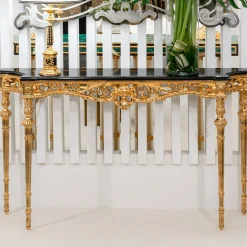 Console dorata e nera in stile Luigi XVI*CG Capelletti Clearance