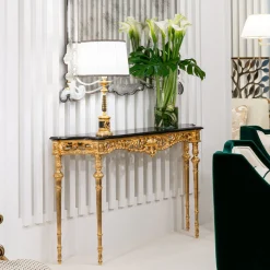 Console dorata e nera in stile Luigi XVI*CG Capelletti Clearance