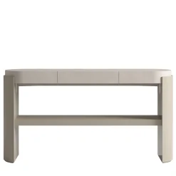 Console in pelle e legno beige*CPRN Homood Outlet