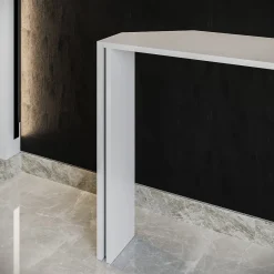 Console Innis in marmo bianco con inserto in metallo*L'Eccesso