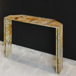 Console Innis in marmo oro con inserto in metallo*L'Eccesso Best