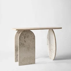 Console Roma Travertino in marmo con finitura grezza*Francesco Maria Messina Hot