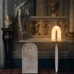 Console Roma Travertino in marmo con finitura grezza*Francesco Maria Messina Hot