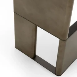 Console Tetris con piano in marmo e gambe in legno laccato bronzo*Morica Design Online