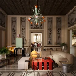 Consolle Agment in metallo con elementi in pietra ossidiana di CTRLZAK*JCP Universe Discount