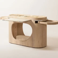 Consolle da bar con base in legno e piano in marmo Maris di Kelly Wearstler*Giobagnara Clearance