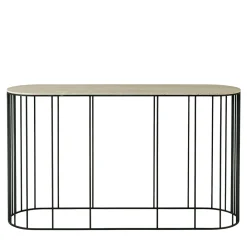 Consolle Doppler in Metallo Nero Opaco e Marmo Travertino*Gianfranco Ferré Home Clearance