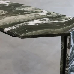 Consolle Innis in marmo verde con inserto in metallo*L'Eccesso New