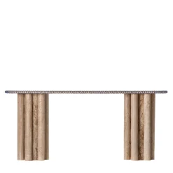 Consolle Lulù in Travertino con Inserti in filo PVC blu*Chendù Discount