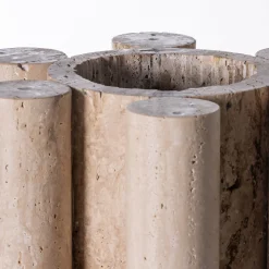 Consolle Lulù in Travertino con Inserti in filo PVC blu*Chendù Discount