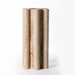 Consolle Lulù in Travertino con Inserti in filo PVC blu*Chendù Discount