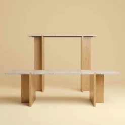 Consolle Maha in Travertino e Rovere*Lebanto Outlet