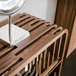 Consolle Millerighe in frassino con ripiano in vetro*Pacini & Cappellini