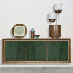 Credenza a 3 ante in velluto verde di Mascia Meccani*Meccani Design Best