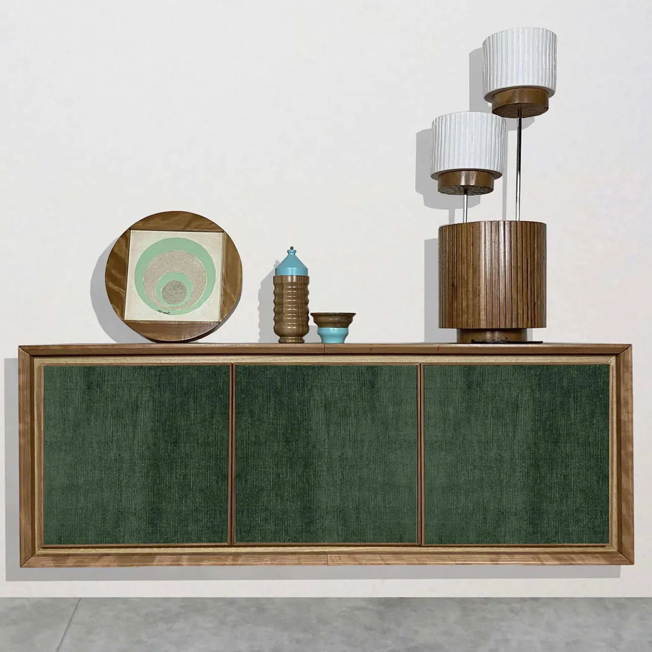 Credenza a 3 ante in velluto verde di Mascia Meccani*Meccani Design Best