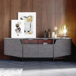 Credenza Bellatrix Nera con Barre a LED*Living Couture Discount