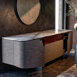 Credenza Bellatrix Nera con Barre a LED*Living Couture Discount