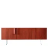 Credenza Book in noce rosso con ripiani in vetro*Modesign Sale