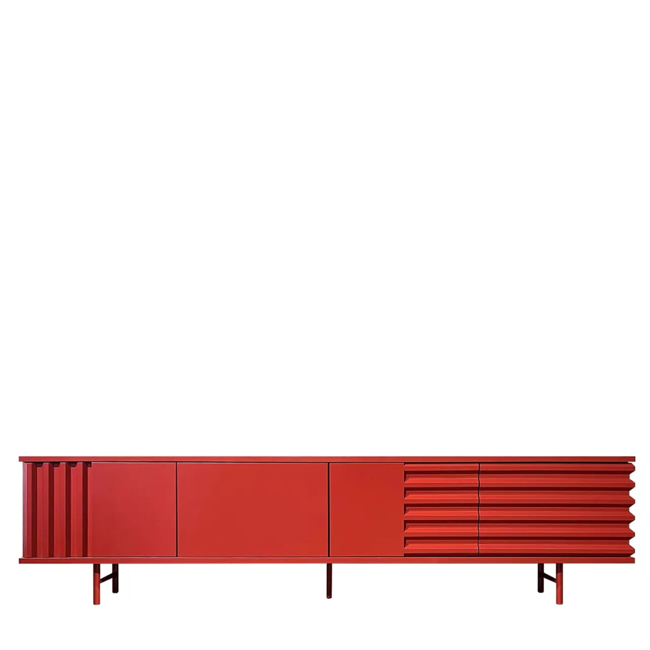 Credenza B-Side rosso fuoco a 4 ante in MDF*DLA Design Lab Best
