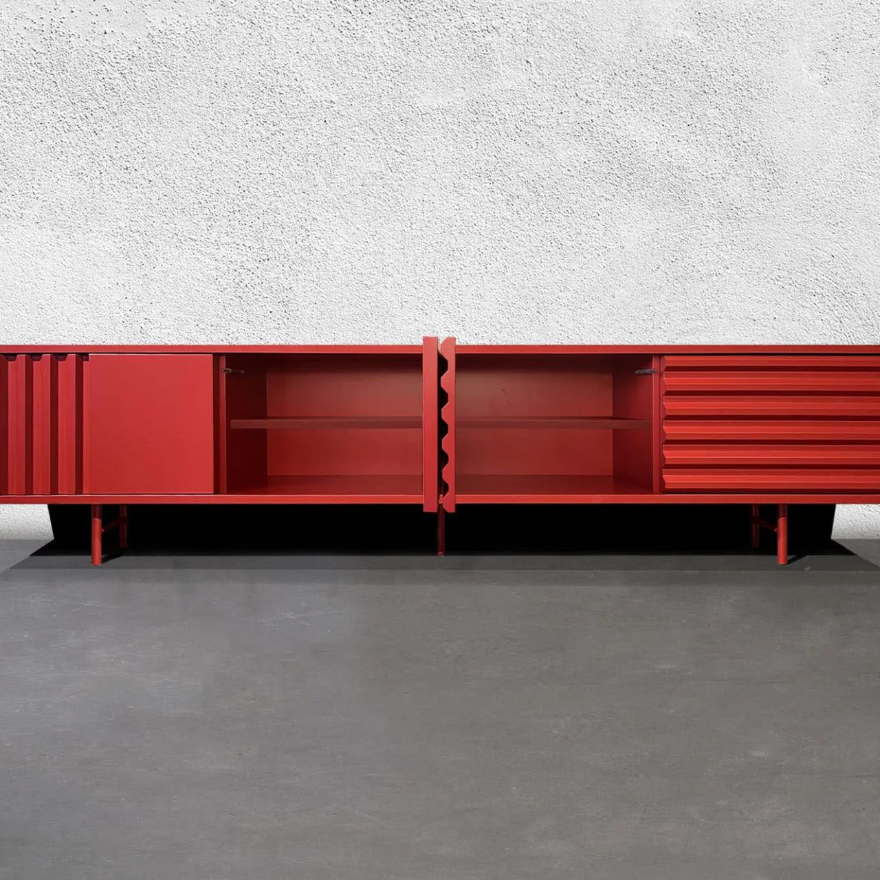 Credenza B-Side rosso fuoco a 4 ante in MDF*DLA Design Lab Best