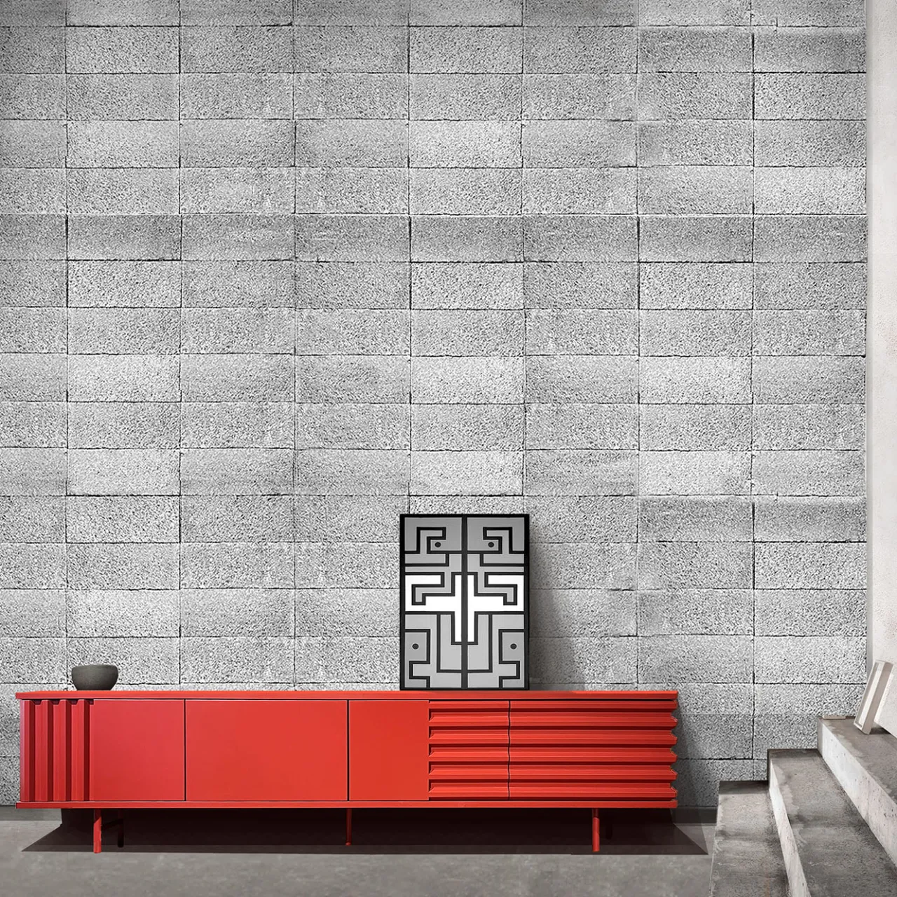 Credenza B-Side rosso fuoco a 4 ante in MDF*DLA Design Lab Best