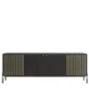Credenza Canette a 2 ante in pelle nabuk verde salvia e rovere*Morica Design Online