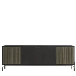 Credenza Canette a 2 ante in pelle nabuk verde salvia e rovere*Morica Design Online
