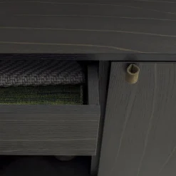 Credenza Canette a 2 ante in pelle nabuk verde salvia e rovere*Morica Design Online