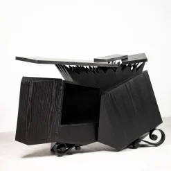 Credenza Conforme Al Plastico in Rovere Nero Laccato*Paolo Pallucco