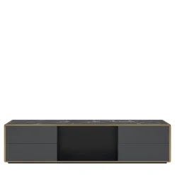 Credenza Desirè con piano in marmo e cassetti in pelle*Living Couture Online