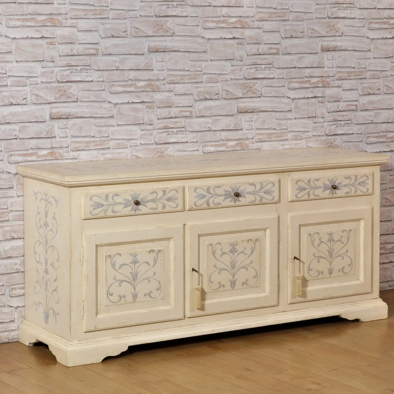 Credenza In Stile Tirolese Dipinta a Mano in Legno*Vangelista 1960 Sale