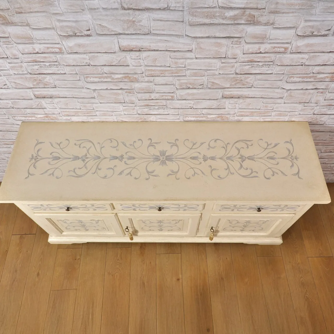 Credenza In Stile Tirolese Dipinta a Mano in Legno*Vangelista 1960 Sale