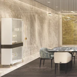 Credenza in vetro bianco a doppia porta*Morello Gianpaolo Best