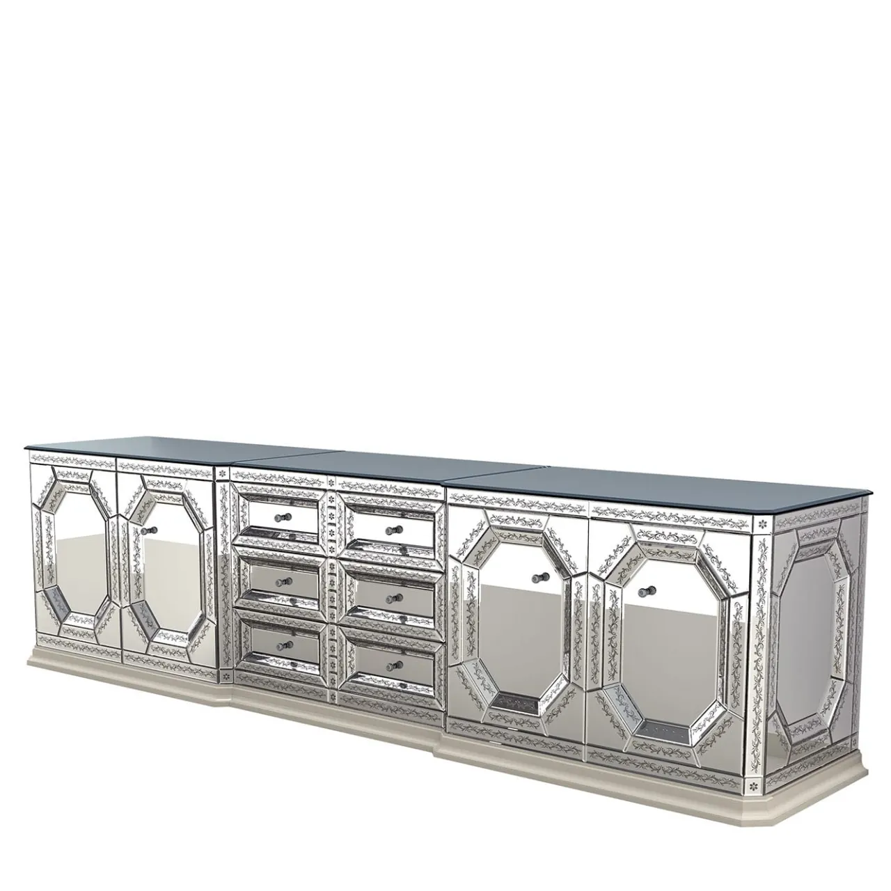 Credenza in vetro di Murano Venere Silver*Fratelli Tosi