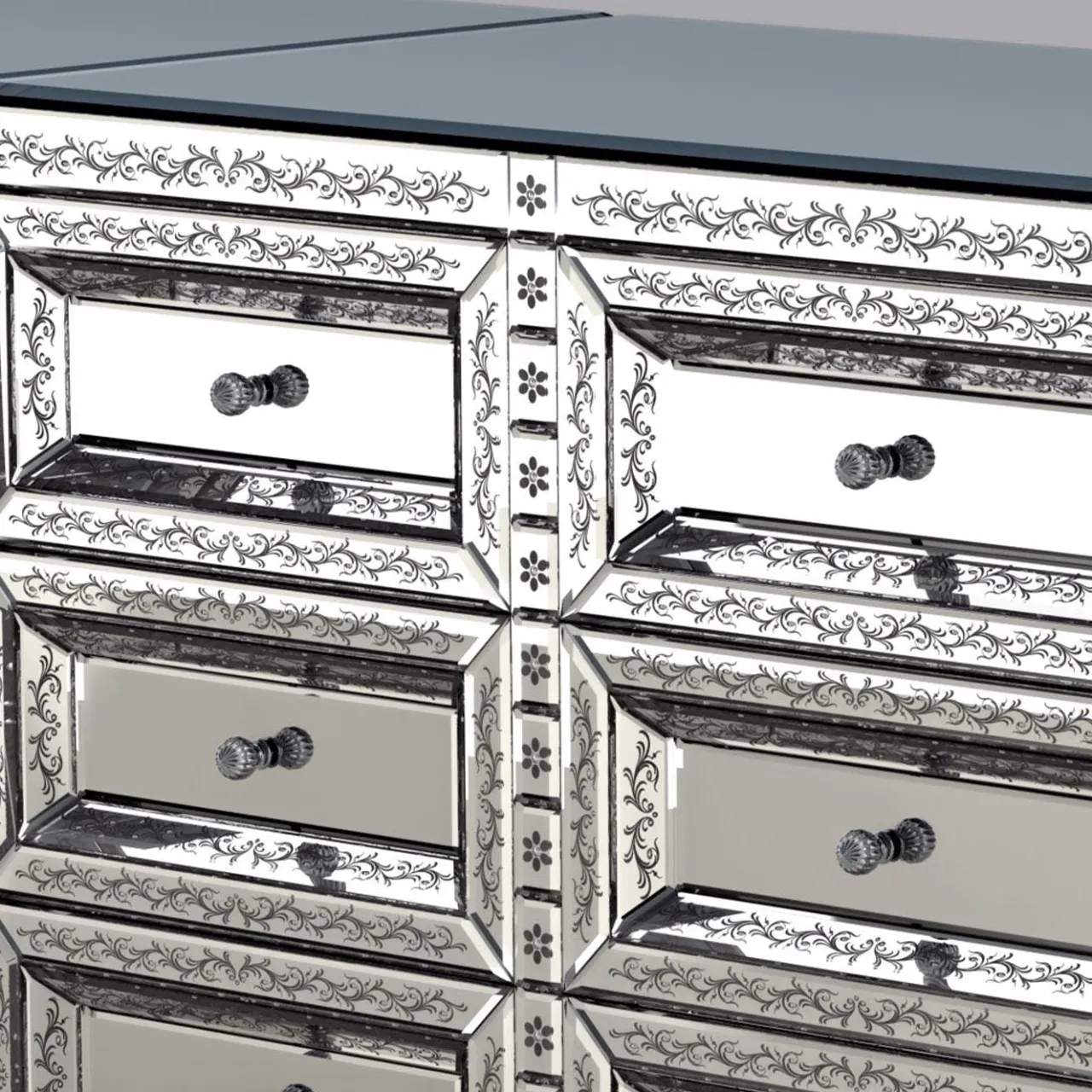 Credenza in vetro di Murano Venere Silver*Fratelli Tosi