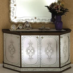 Credenza in vetro di Murano con cornice dorata di Artemide*Fratelli Tosi New