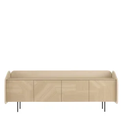 Credenza INTARSIO cipria lucido con scocca in rovere naturale intarsiata a mano*Morica Design Clearance