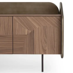 Credenza INTARSIO laccata bronzo ossidato con scocca in noce canaletto intarsiata a mano*Morica Design Clearance