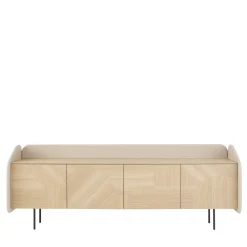 Credenza INTARSIO laccata marmorino con scocca in rovere naturale intarsiata a mano*Morica Design New