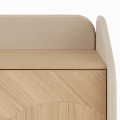 Credenza INTARSIO laccata marmorino con scocca in rovere naturale intarsiata a mano*Morica Design New