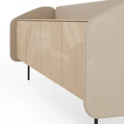 Credenza INTARSIO laccata marmorino con scocca in rovere naturale intarsiata a mano*Morica Design New