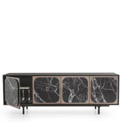 Credenza Margarette a 4 ante effetto marmo Breccia Imperiale*Morica Design Discount