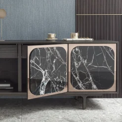 Credenza Margarette a 4 ante effetto marmo Breccia Imperiale*Morica Design Discount