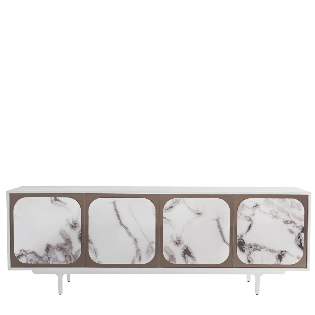 Credenza Margarette a 4 porte Trinity effetto marmo bianco*Morica Design Hot