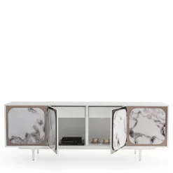 Credenza Margarette a 4 porte Trinity effetto marmo bianco*Morica Design Hot